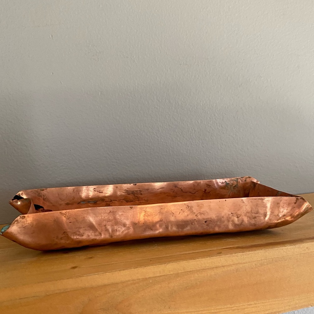 Arts and Crafts era copper decorative trough or pen tray.